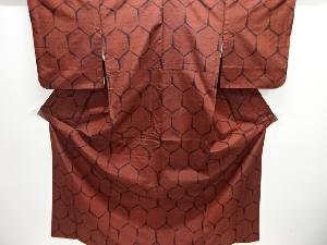 亀甲模様織り出し手織り紬着物